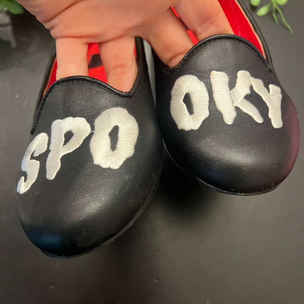 Strange Cvlt Cult Lydia SPOOKY Halloween Horror Gothic Punk Flats Shoes Size 6 - Picture 2 of 16